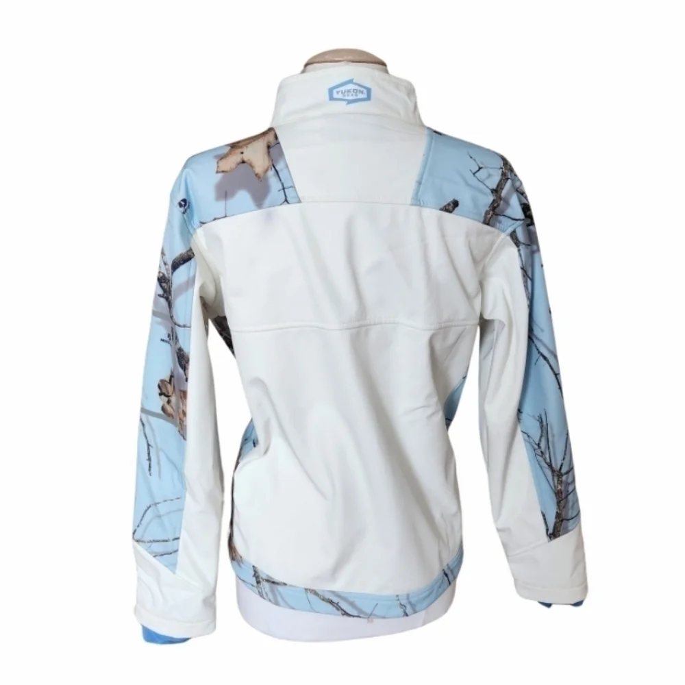 Yukon Gear Blue & White Mossy Oak Zip Up Softshell Jacket - Picture 4 of 7